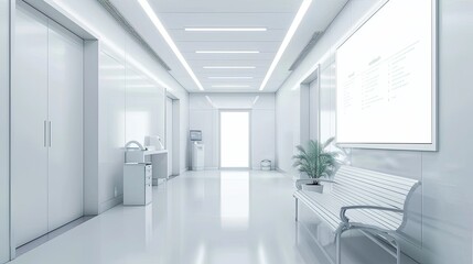 Fototapeta premium Mockup of a billboard in a healthcare facility, perfect for medical services