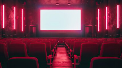 Obraz premium Mockup of a billboard on a movie theater, perfect for film promotions