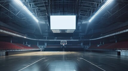 Mockup of a billboard in a sports arena, perfect for sponsors