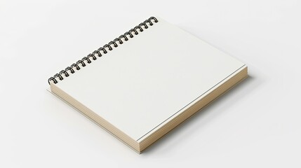 Realistic closed spiral notepad mockup, isolated against white background