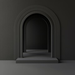 Artistic shadow play on archway entrance