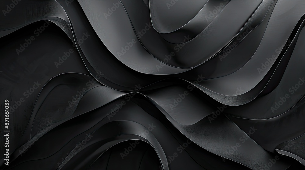 Poster smooth black abstract backdrop, creating a sleek and sophisticated visual impression
