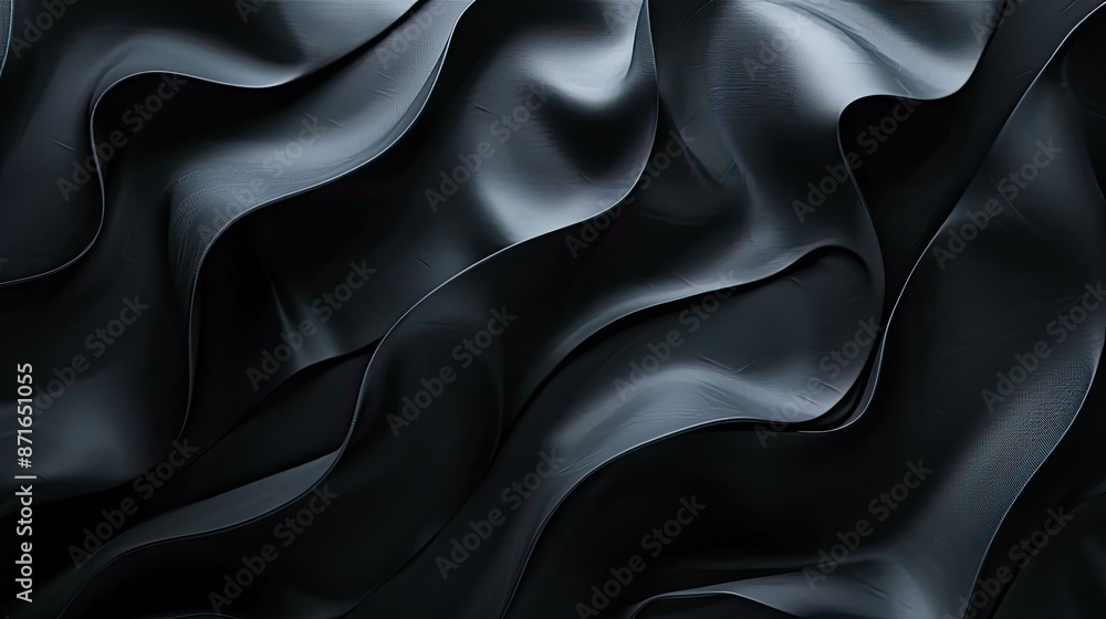 Poster smooth black abstract texture, providing a minimalist and versatile background for visuals