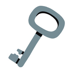 Vector hand drawn cartoon illustration cute key