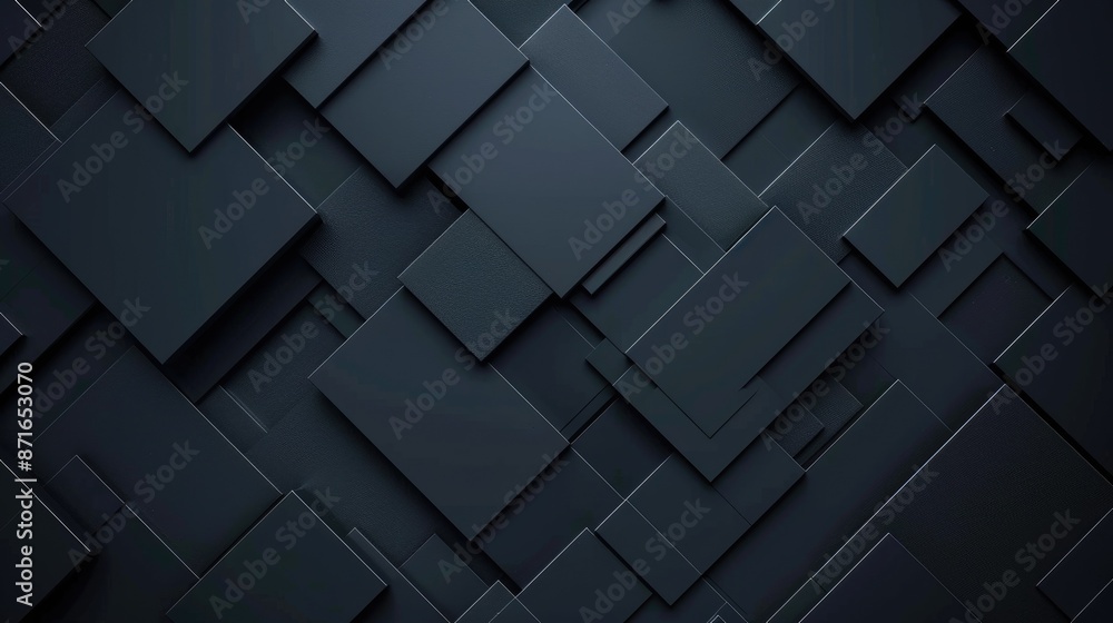 Poster 3d rendering of a dark geometric background with beveled edges. aig535