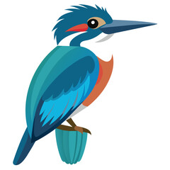 Stunning Belted Kingfisher Vector Illustration: Perfect for Your Wildlife Art Collection