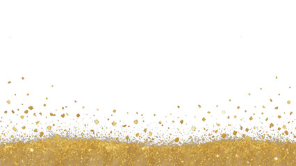 Generative AI. Gold glitter Confetti Texture on Transparent Background