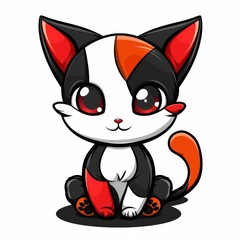 Obraz premium Anime cabi cat with white background