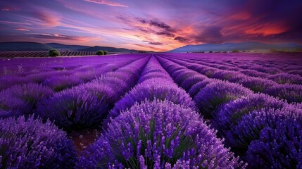 Obraz premium Lavender Field Sunset