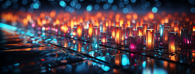 An Abstract Digital Matrix with Flowing Data Streams, Creating a Sense of Continuous Movement and Information Exchange 