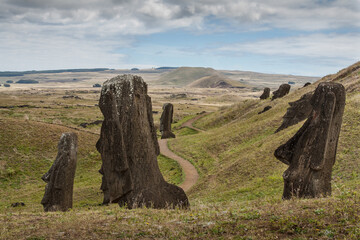 the Ahu Tongariki, Easter island, Chile