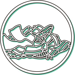 カラーシャドウ円形シンプル百人一首　二条院讃岐