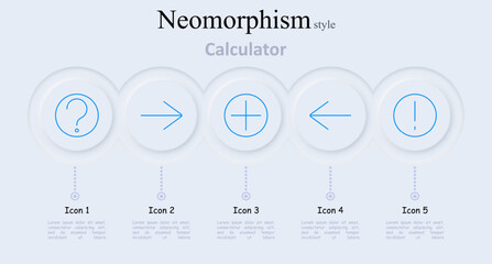 Calculator set icon. Question mark, right arrow, plus sign, left arrow, exclamation mark, calculation, symbols, math, operation, direction, emphasis, query, addition, navigation, alert.