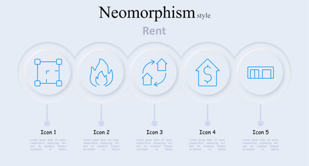 Rent set icon. Dimensions, fire, exchange, money, storage, rental, property, housing, home, real estate, lease, rent, tenant, landlord, housing market, trade, safety, space, fire protection