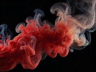 Obraz premium red smoke on black background