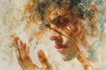 Obraz premium Adam's Creation in Watercolor