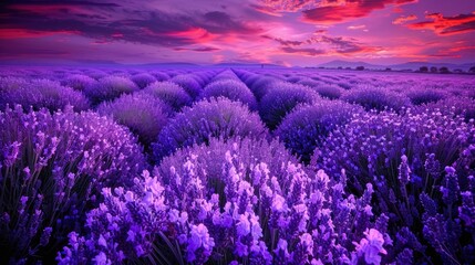 Obraz premium Lavender Field at Sunset