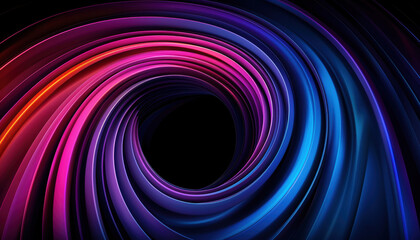 A colorful spiral with a black center