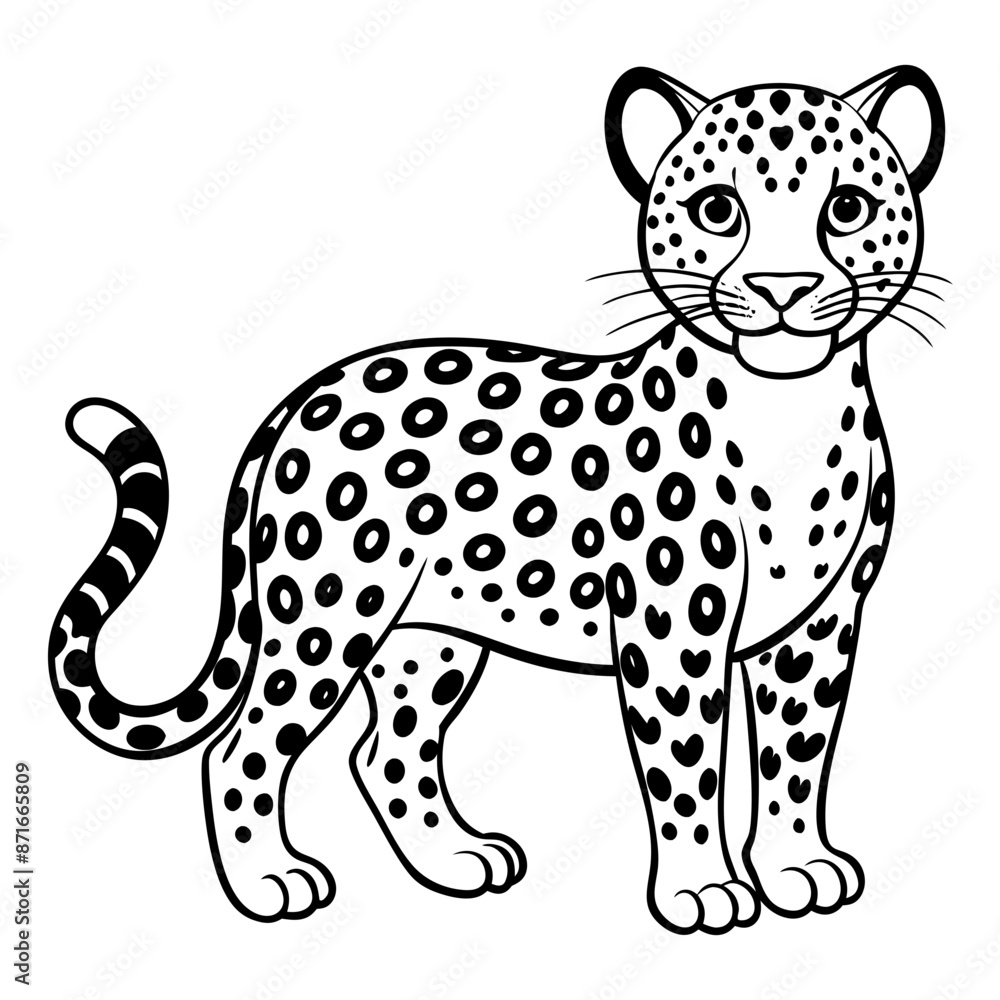 Canvas Prints Leopard vector illustration, Leopard silhouette, Leopard vector art