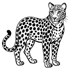 Leopard vector illustration, Leopard silhouette, Leopard vector art