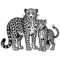 Leopard vector illustration, Leopard silhouette, Leopard vector art