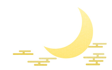 三日月と雲と和風テクスチャ © TKM
