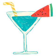 Mocktail doodle png sticker, transparent background