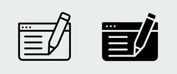 Blogging or Mail compose icon. Message, blogger, writing, e-mail, post, pen, pencil, text, write, edit, seo.