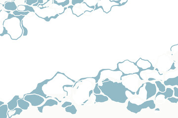 Beach wave border frame png transparent background cartoon style