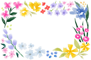 Summer flower png frame, transparent background