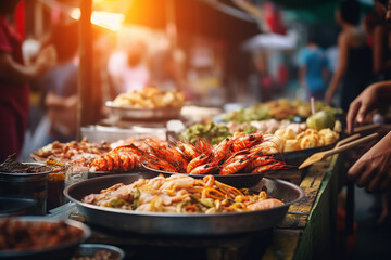 Sale of fresh products street market generative AI concept