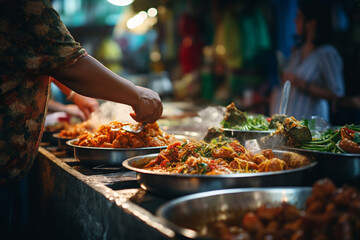 Sale of fresh products street market generative AI concept