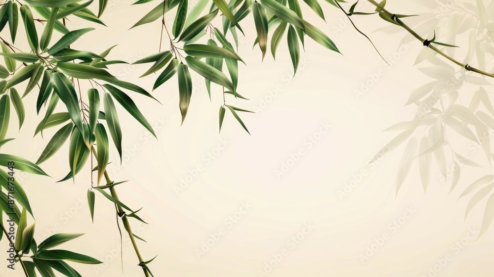 Poster bamboo pattern with space for text