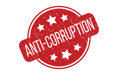 Red Anti-Corruption Rubber Stamp Seal Vector