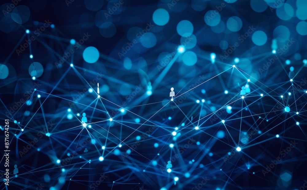 Poster the abstract concept of network digital data connection is based on sci fi tech innovation
