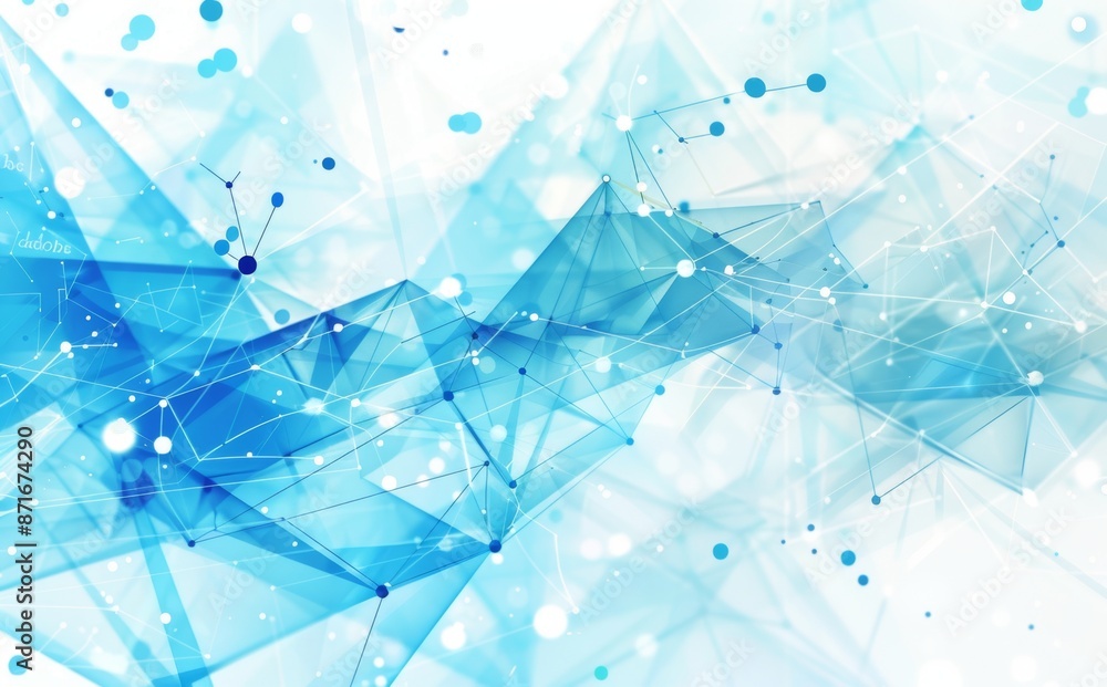 Poster technology network concept background with geometric polygons