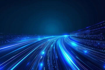 Obraz premium I've created an abstract background with moving lines for a fiber optic network illustration. See more of my portfolio for more color options.