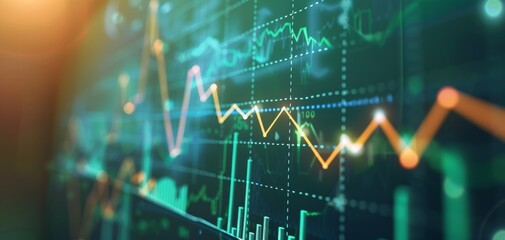 Economic growth diagram on green board, Economic Growth, economic trends