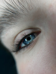 permanent eyeliner makeup close up. Healthy and clean skin young woman