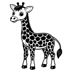 Obraz premium Giraffe vector illustration, Giraffe silhouette, Giraffe vector art