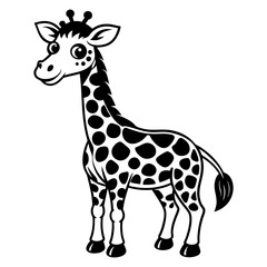 Naklejka premium Giraffe vector illustration, Giraffe silhouette, Giraffe vector art