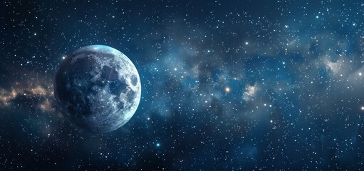 Obraz premium Human settlement on the moon, cities from space, science fiction futuristic scene, 3D illustration