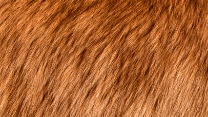 Fototapeta premium Close-up texture of vibrant red animal fur, showcasing intricate details and natural patterns