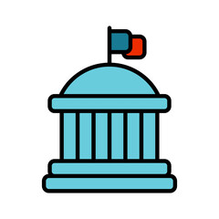 Government building line icon. Capitol, parliament, congress, government, institution, public building, administration, politics, democracy, authority, state, legislative, structure, architecture
