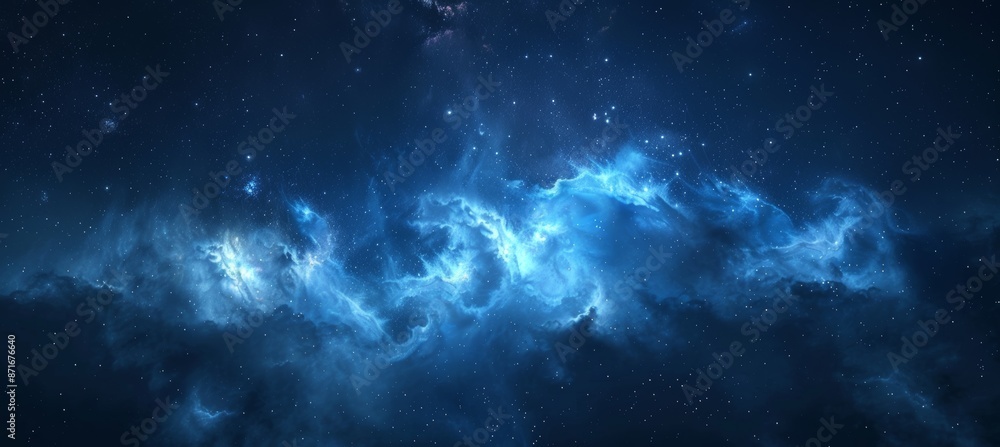 Aufkleber this is a fantasy futuristic astronomical background of a deep night sky with shining stars and myst