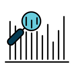 Data analysis line icon. Monitor, graph, data, analysis, statistics, analytics, research, report, trends, information, metrics, performance, chart, visualization, business, finance, market analysis