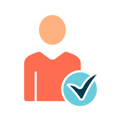 User verification line icon. Profile, checkmark, approval, authentication, identity, validation, account, membership, access, secure, accepted verified, confirmation, user, identity proof, eligibility