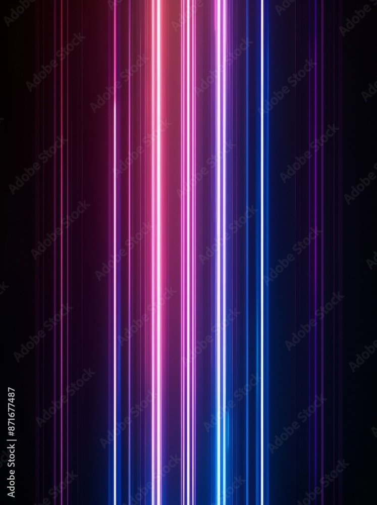 Poster a 3d render with abstract neon lines glowing in the dark. laser rays simulate a virtual performance 