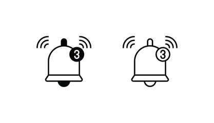 Notification  icon design with white background stock illustration