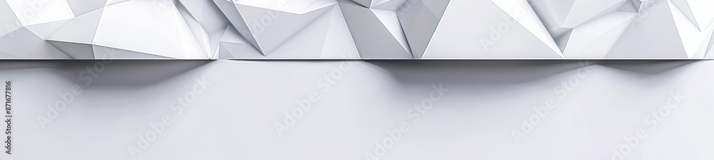 Poster (website header) white triangle background with space for copy (3d illustration)
